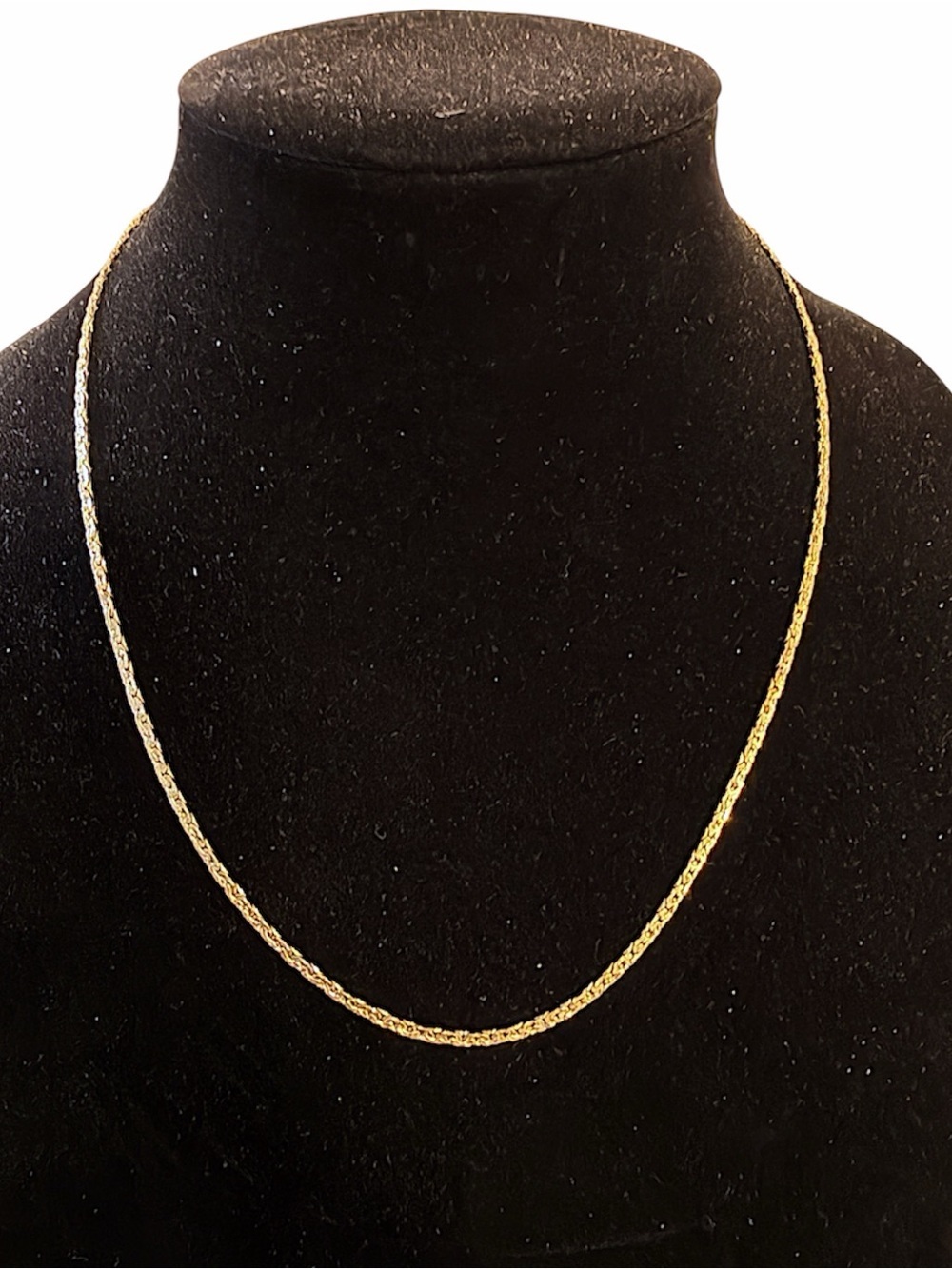 Vintage 14K Gold Plated hammered chain necklace, 9.5" wearable length
